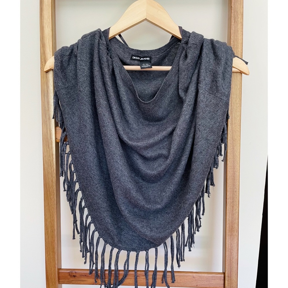 DKNY Jeans Poncho | Dark Grey | Size S/M